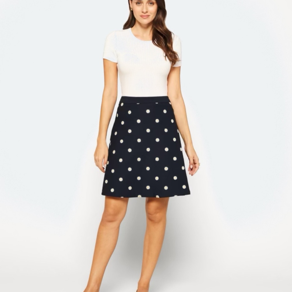 Navy “Jesse” skirt with daisies